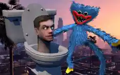 Huggy Wuggy Fight Skibidi Toilet